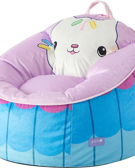 Idea Nuova Gabbys Dollhouse Hillside by pod Plush Kids Bean Bag Chair, 24"x24"x25", Ages 3+ - LeafyLoom