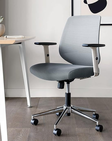 Branch Daily Chair - Computer Office Chair with Swivel, Lumbar Rest, and Adjustable Armrests - Sustainable, Stylish Mesh, & Adjustable Armrests - Comfortable Seating for Improved Posture - Slate - LeafyLoom