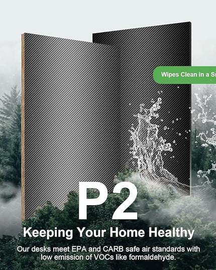 GTRACING 55 Inch Gaming Desk with LED Lights, Computer Gamer Desk with Monitor Stand, Ergonomic Carbon Fiber Surface Gaming Table with Mouse Pad for Home Office, RGB - LeafyLoom