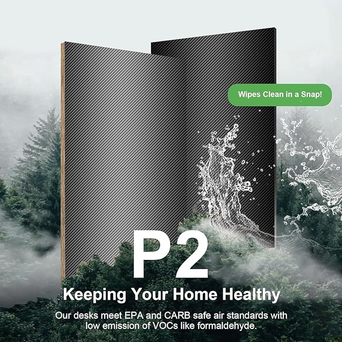 GTRACING 55 Inch Gaming Desk with LED Lights, Computer Gamer Desk with Monitor Stand, Ergonomic Carbon Fiber Surface Gaming Table with Mouse Pad for Home Office, RGB - LeafyLoom