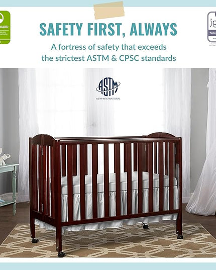 3-in-1 Portable Folding Crib Bundle with Sunset Extra Firm Fiber Mini Crib Mattress, 41x26x40 Inch and 38x24x3 Inch - LeafyLoom