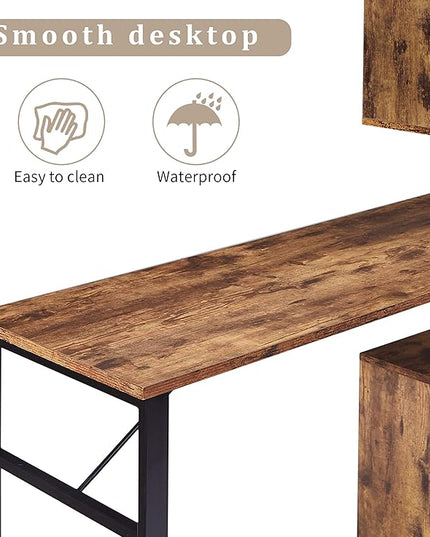 NicBex Kimberly-DW-00055-LWJ Home Office Desks, 47.2"x39.9"x60.2, Brown - LeafyLoom