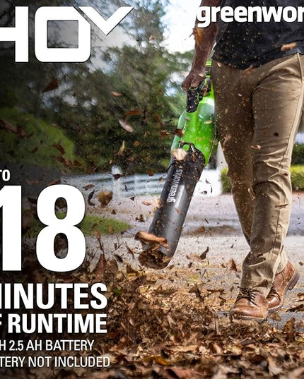 Greenworks 40V (120 MPH / 500 CFM / 75+ Compatible Tools) Cordless Axial Leaf Blower, Tool Only - LeafyLoom