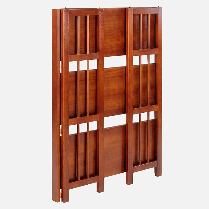 Casual Home 3-Shelf Folding Stackable Bookcase (27.5" Wide)-Walnut - LeafyLoom