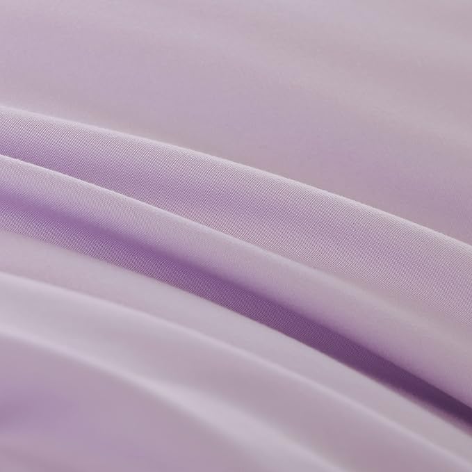 Lavender King Size Comforter Set 3 Piece Soft Microfiber Purple Comforters Set for Women and Girls Purple Lightweight Alternative Comforter for All Season (1 Comforter, 2 Pillowcases) - LeafyLoom