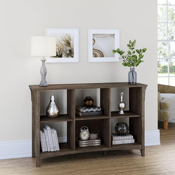 Bush Furniture BSH24462958 Salinas 6-Shelf 30-Inch H Cube Bookcase, Ash Brown - LeafyLoom
