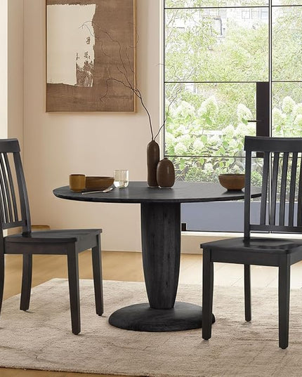 COLAMY Wooden Dining Chairs Set of 4, Spindle High Back Windsor Kitchen Side Chair, Farmhouse Dining Chairs for Kitchen and Dining Room, Dark Brown - LeafyLoom