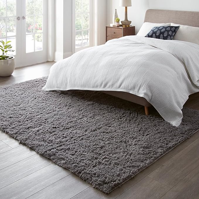 Ophanie Machine Washable 5x8 Rugs for Living Room,Grey Fluffy Carpet Large Fuzzy Plush Shag Comfy Soft, Non-Slip Indoor Floor Carpet,for Kids Boys Girls, Room,Bedroom,Playroom, Home Decor Aesthetic - LeafyLoom