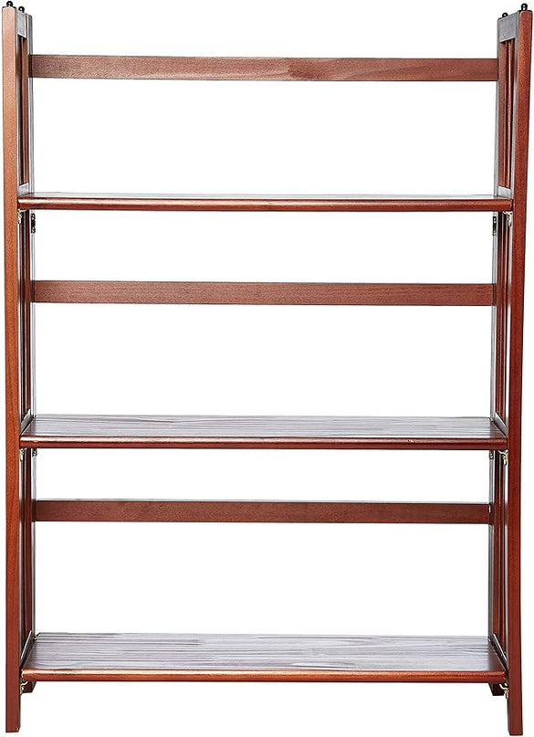 Casual Home 3-Shelf Folding Stackable Bookcase (27.5" Wide)-Mahagony - LeafyLoom