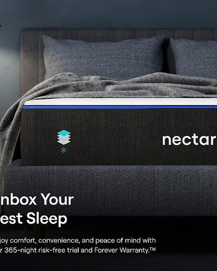Nectar King Mattress 12 Inch - Medium Firm Gel Memory Foam - Cooling Comfort Technology - 365-Night Trial - Forever Warranty,White - LeafyLoom