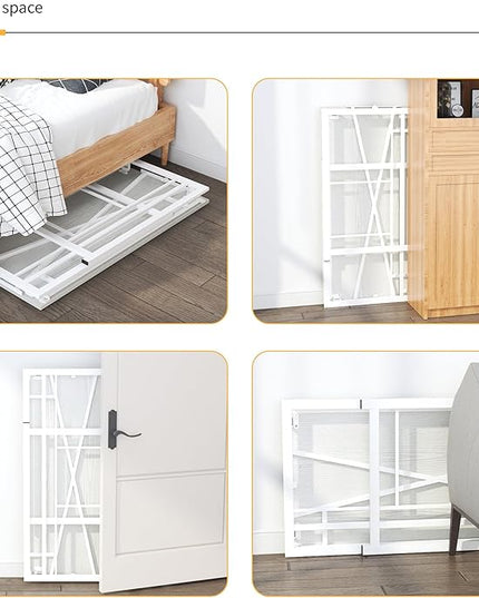 Folding Desk 40 inch Writing Gaming Computer Camping Table, No Assembly Required Home Office Desk, White - LeafyLoom