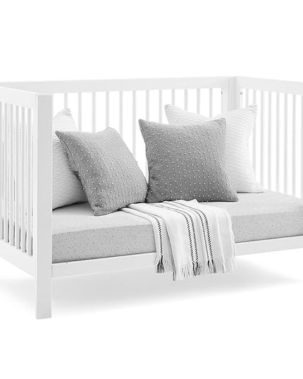Delta Children babyGap Charlie 6-in-1 Convertible Crib + Brannan Bear Bookcase with Bins + Brannan Bear Wall Shelf with 4 Hooks, Bianca White (Bundle) - LeafyLoom