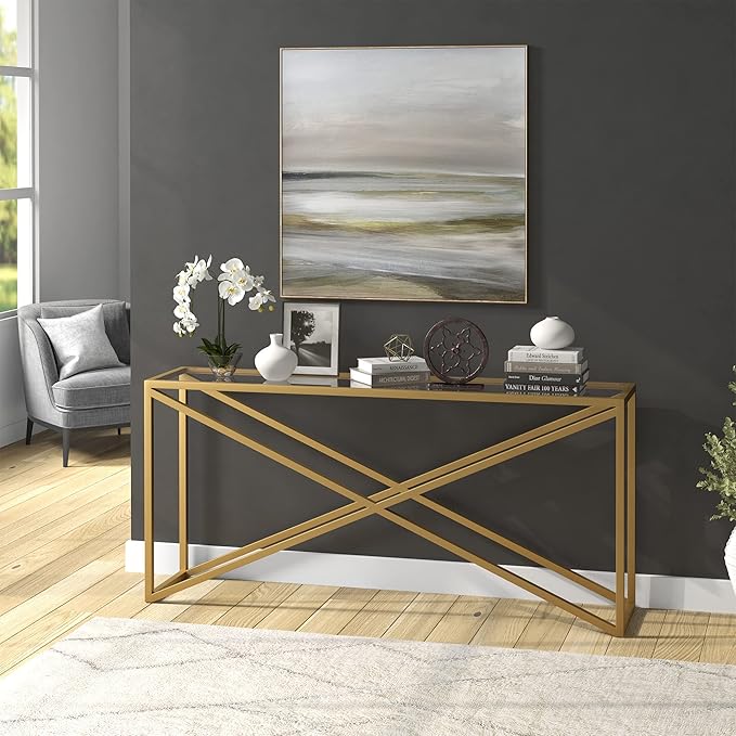 Henn&Hart Calix Console Table, 64" Wide - LeafyLoom
