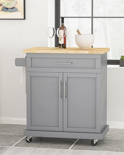 Christopher Knight Home Batavia Kitchen CART, Grey - LeafyLoom