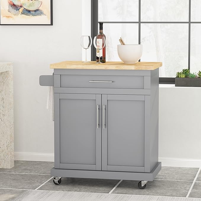 Christopher Knight Home Batavia Kitchen CART, Grey - LeafyLoom