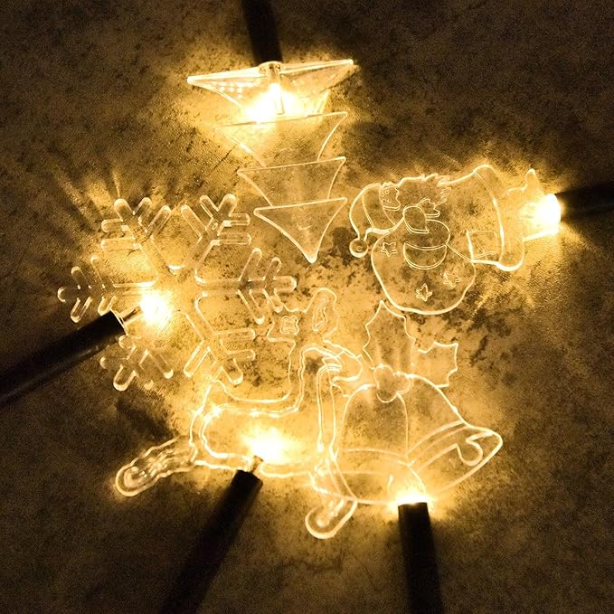 BRIGHTDECK Solar Christmas Pathway Lights Outdoor Decorations, Landscape Lights Waterproof Led Garden Stake Lights for Walkway Yard Lawn Porch Holiday Decor 5-Pack BRIGHTDECK