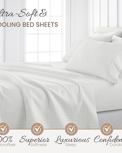 Linen Market 3 Piece Twin Bedding Sheet Set (Light Gray Arrows) - Sleep Better Than Ever with These Ultra-Soft & Cooling Bed Sheets for Your Twin Size Bed - Deep Pocket Fits 16" Mattress - LeafyLoom