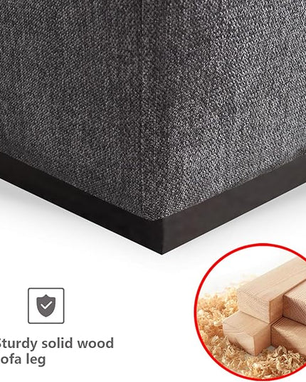 U Shaped Down Filled Oversized Cloud Couch with Double Chaise, Deep Seat Free Combination Convertible Corner Sectional Sofa Bed with Detachable Backrest and Wooden Legs for Living Room Office - LeafyLoom
