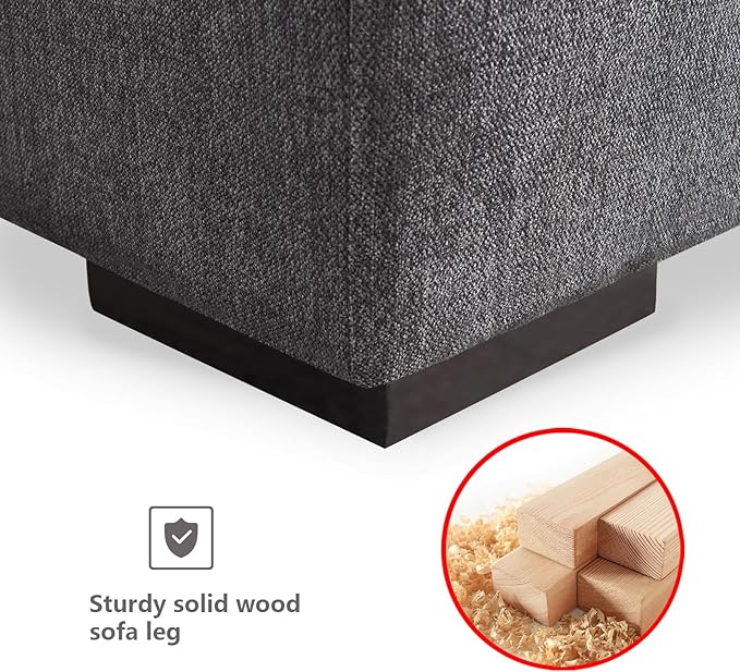 U Shaped Down Filled Oversized Cloud Couch with Double Chaise, Deep Seat Free Combination Convertible Corner Sectional Sofa Bed with Detachable Backrest and Wooden Legs for Living Room Office - LeafyLoom