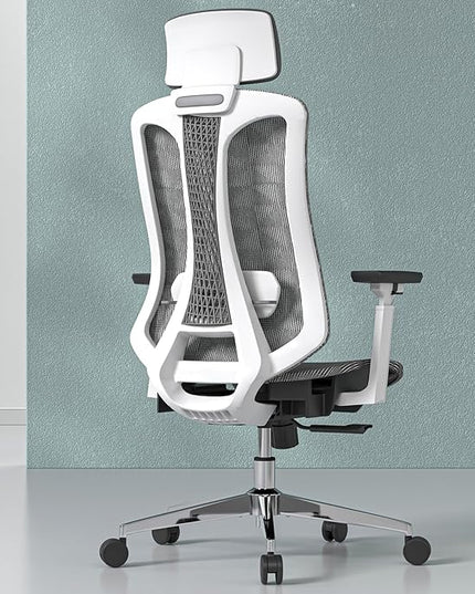 Ergonomic Mesh Office Chair, Computer Desk Chair with 3D Armrests, Adjustable Lumbar Cushion & Adjustable Headrest, High Back Home desk Chair with Tilt Function, Mesh Backrest & Seat - LeafyLoom