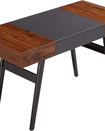 Techni Mobili Expandable Modern Storage Writing Desk, Mahogany - LeafyLoom