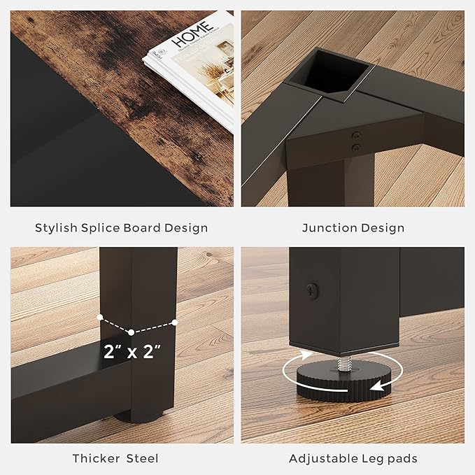 Tribesigns Modern Computer Desk, 70.8 x 31.5 inch Large Office Desk Computer Table Study Writing Desk Workstation for Home Office, Black Metal Frame - LeafyLoom