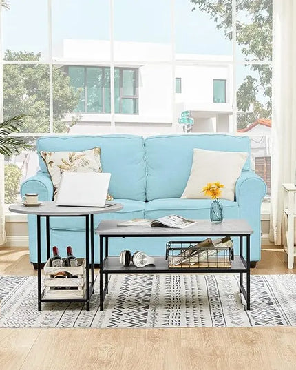 WOHOMO Coffee Table, Modern Style Coffee Tables for Living Room Marble Center Table with Storage 2 in 1Detachable Table Set,Grey Marble - LeafyLoom