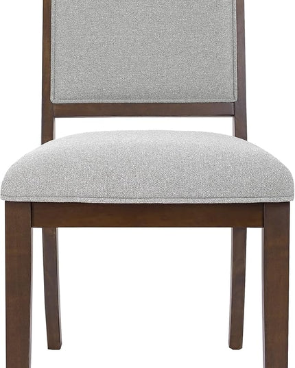 HomePop Classic Parsons Dining Chairs, Gray solid woven (set of 2) - LeafyLoom