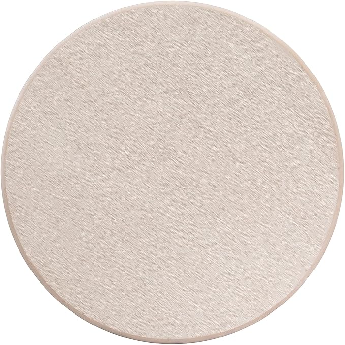 East West Furniture Antique Modern Kitchen Round Dining Table Top with Pedestal Base, 36x36 Inch, Butter Cream - LeafyLoom