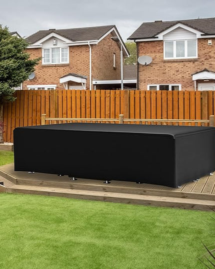 Waterproof Patio Furniture Set Cover,Outdoor Dining Table and Chairs Set Cover,Outside UV Resistant Snow Protection Cover,Rectangle Couch Sectional Cover- Fits up to 107L x 66W x 28H inches - LeafyLoom