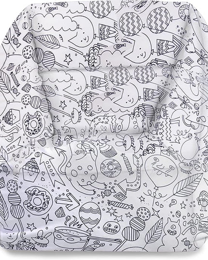 Posh Creations Structured Comfy Bean Bag Chair for Gaming, Reading, and Watching TV, Coronado Chair, Canvas Coloring Fabric - Creatures - LeafyLoom