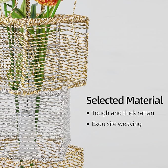 Modern Decorative Rattan Floor Lamp: Pastoral Hand-Woven Flower Night Light - Creative Standing Smart Corner Lamp for Reading Living Room Bedroom Tea Room Club Office Sofa Side - LeafyLoom