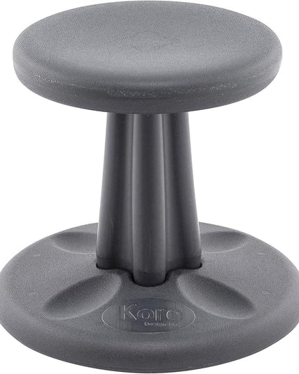 Kore Kids Preschool Wobble Chair - Flexible Seating Stool for Classroom, Preschool, Kindergarten & Elementary School - Age 4-5 yrs, Grey (12in) - LeafyLoom