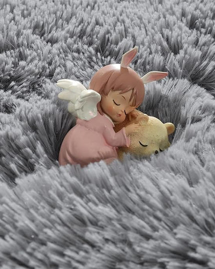 Super Soft Fluffy Shaggy Rugs 3x5 Feet for Living Room Bedroom, Fuzzy Plush Area Rugs for Girls Kids Room Nursery Home Decor, Furry Dorm Throw Rug Non-Slip Indoor Floor Carpet, Grey - LeafyLoom