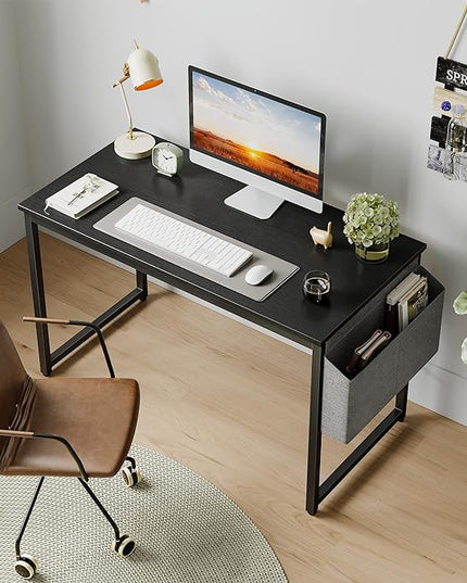 Cubiker Computer Desk 32 inch Home Office Writing Study Desk, Modern Simple Style Laptop Table with Storage Bag, Black - LeafyLoom