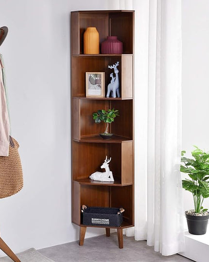 5-Bookcase Industrial Cube Shelf Corner Bookshelf Display Storage Tall Multifunctional Stand for Home Office Living Room Decoration… - LeafyLoom
