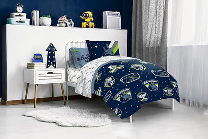 Jay Franco Disney Pixar Lightyear Space Command 5 Piece Twin Size Bed Set - includes Comforter & Sheet Set - Bedding Features Buzz - Super Soft Kids Fade Resistant Microfiber (Official Product) - LeafyLoom