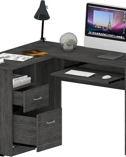 NicBex Kimberly-DW-00198-LWJ Home Office Desks, 47.2"x41.3"x30.4", Smokey Oak - LeafyLoom