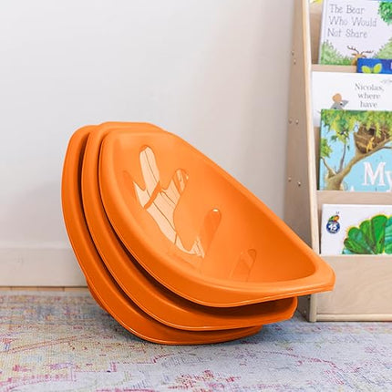 ECR4Kids Leaf Floor Seat, Rocker Chair, Orange, 6-Piece - LeafyLoom