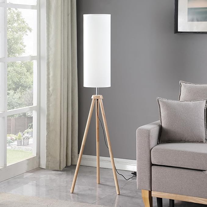 Ore International 58.5" in Lauren Modern Natural Tripod Floor LAMP - LeafyLoom