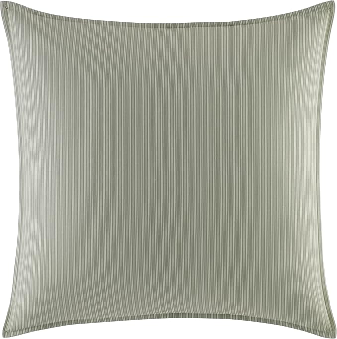 Laura Ashley Home - King Size Comforter Set, Reversible Cotton Bedding, Includes Matching Shams with Bonus Euro Shams & Throw Pillows (Natalie Sage/Off White, King) - LeafyLoom