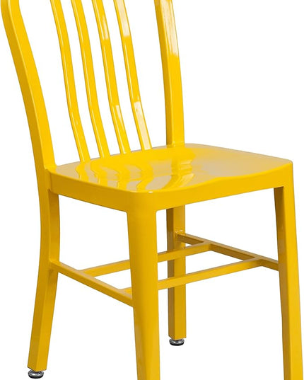 Flash Furniture Commercial Grade Blue Metal Indoor-Outdoor Chair - LeafyLoom