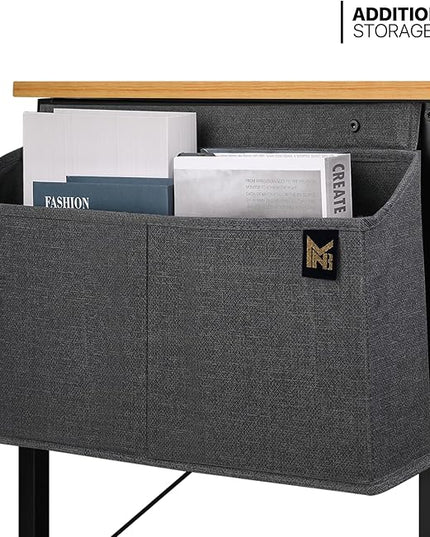 MoNiBloom Computer Desk, Modern Simple Style Laptop Table with Bag for Reading Writing Livingroom Bedroom - Light Walnut - LeafyLoom