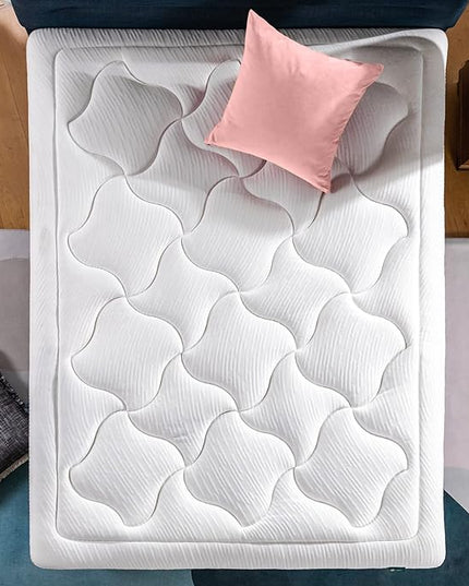 ZINUS 12 Inch Cloud Memory Foam Mattress, Queen, Fiberglass Free, Pressure Relieving, Mattress in A Box, CertiPUR-US Certified, White - LeafyLoom