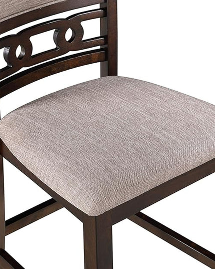 New Classic Furniture Gia Counter Chairs, Set of 2, Cherry Brown - LeafyLoom