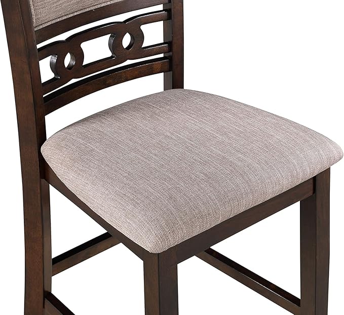 New Classic Furniture Gia Counter Chairs, Set of 2, Cherry Brown - LeafyLoom