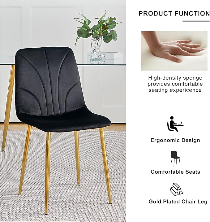 NicBex Haerin-SD-00368-LWJ Dining Chairs, 33.9"x18.1"x17.3", Black - LeafyLoom