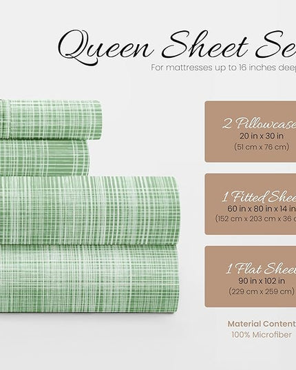 Linen Market 4 Piece Queen Bedding Sheet Set (Forest Thatch) - Sleep Better Than Ever with These Ultra-Soft & Cooling Bed Sheets for Your Queen Size Bed - Deep Pocket Fits 16" Mattress - LeafyLoom