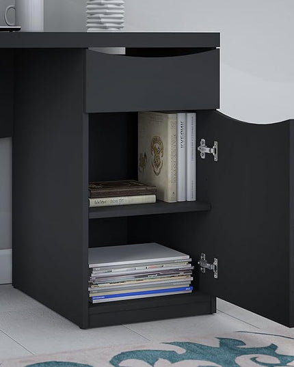 Bush Business Furniture Montrese Computer Desk, Classic Black - LeafyLoom