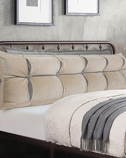 Johnear Headboard Backrest Set of 2 Pack Pillows for Daybed Couch Support Reading Pillows for Sitting in Bed Adult, Soft Chenille Long Wedge Pillow for Queen Size Bed Throw Pillow Bolster Pillow - LeafyLoom